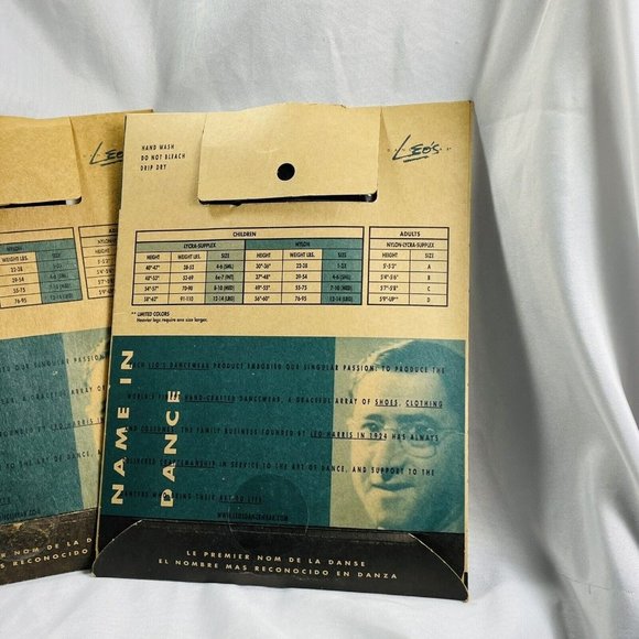 3 Pairs Leo's 414-21 Black Girl's Size 6x-7 Intermediate Firm Convertible Tights - Picture 6 of 9